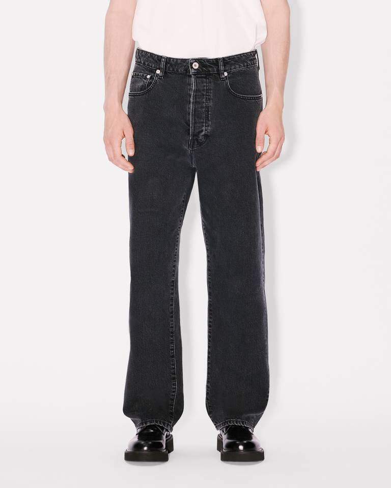 Kenzo Botan Loose Fit Jeans In Japanese Denim In Black