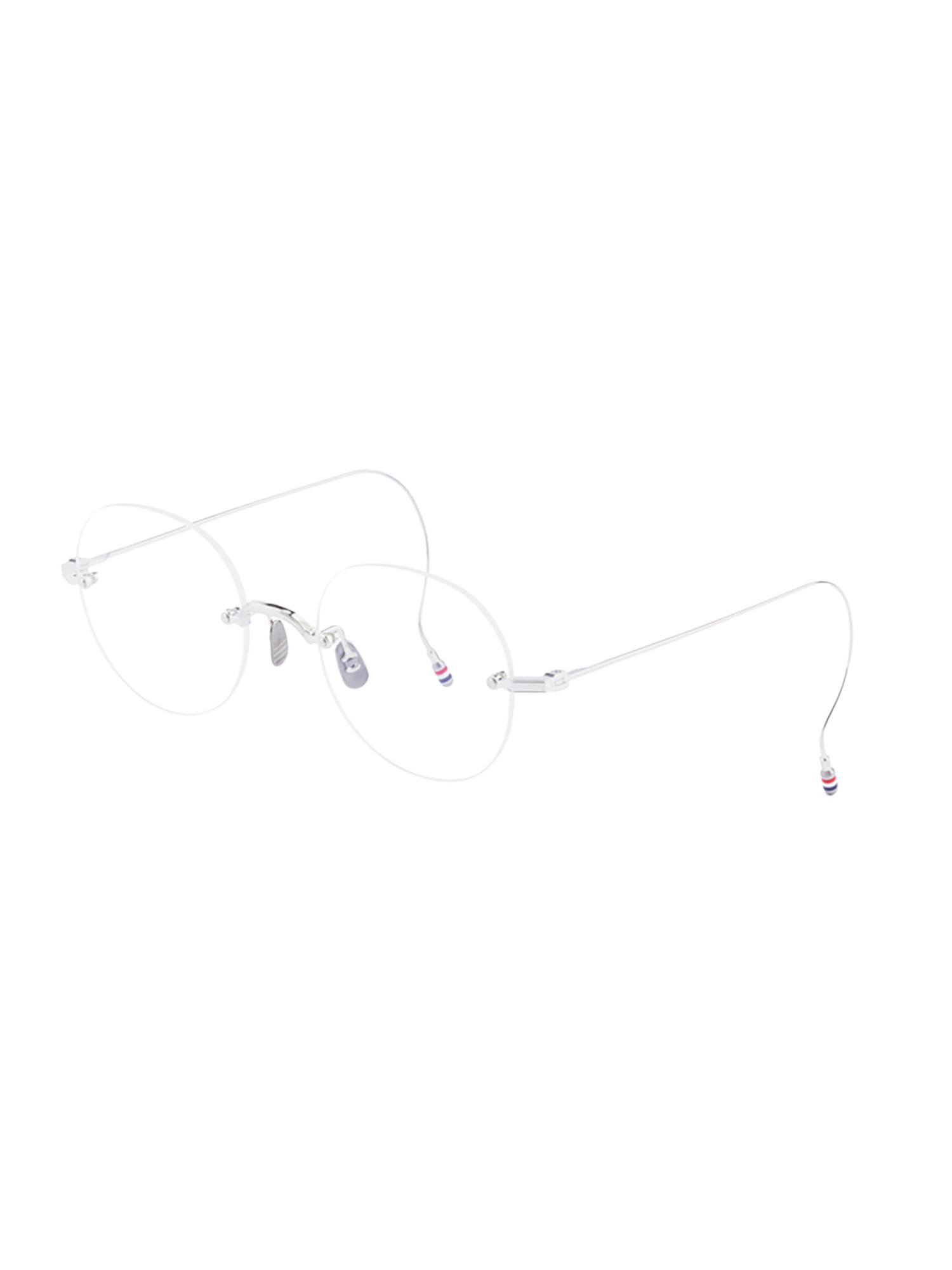 Thom Browne Round-frame Glasses In White