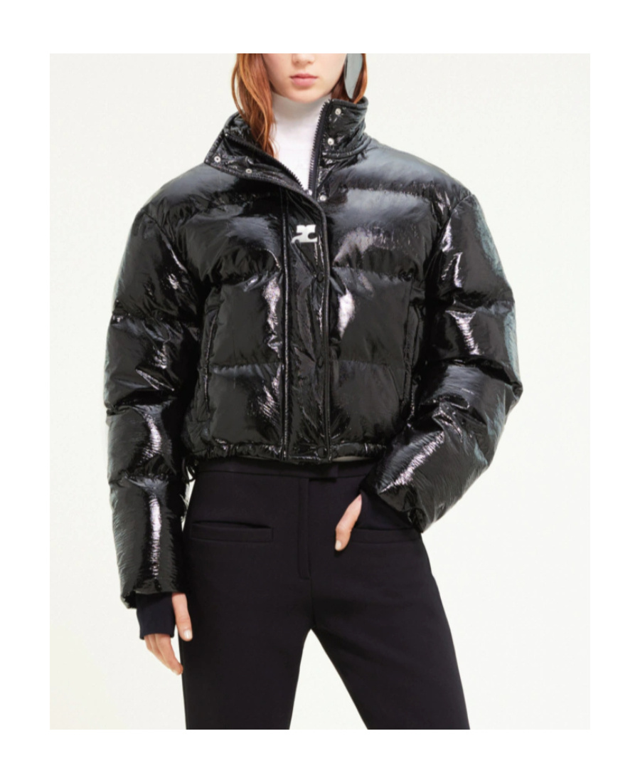 Courrèges Courreges Women Down Jacket With Logo In Black