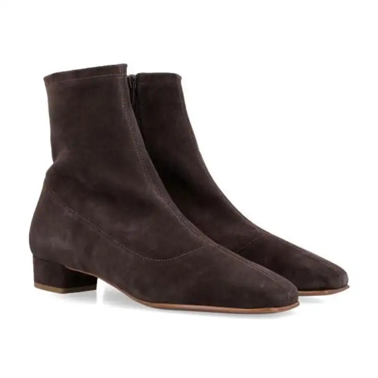 By Far Este Ristretto Brown Suede Ankle Boots In Brown
