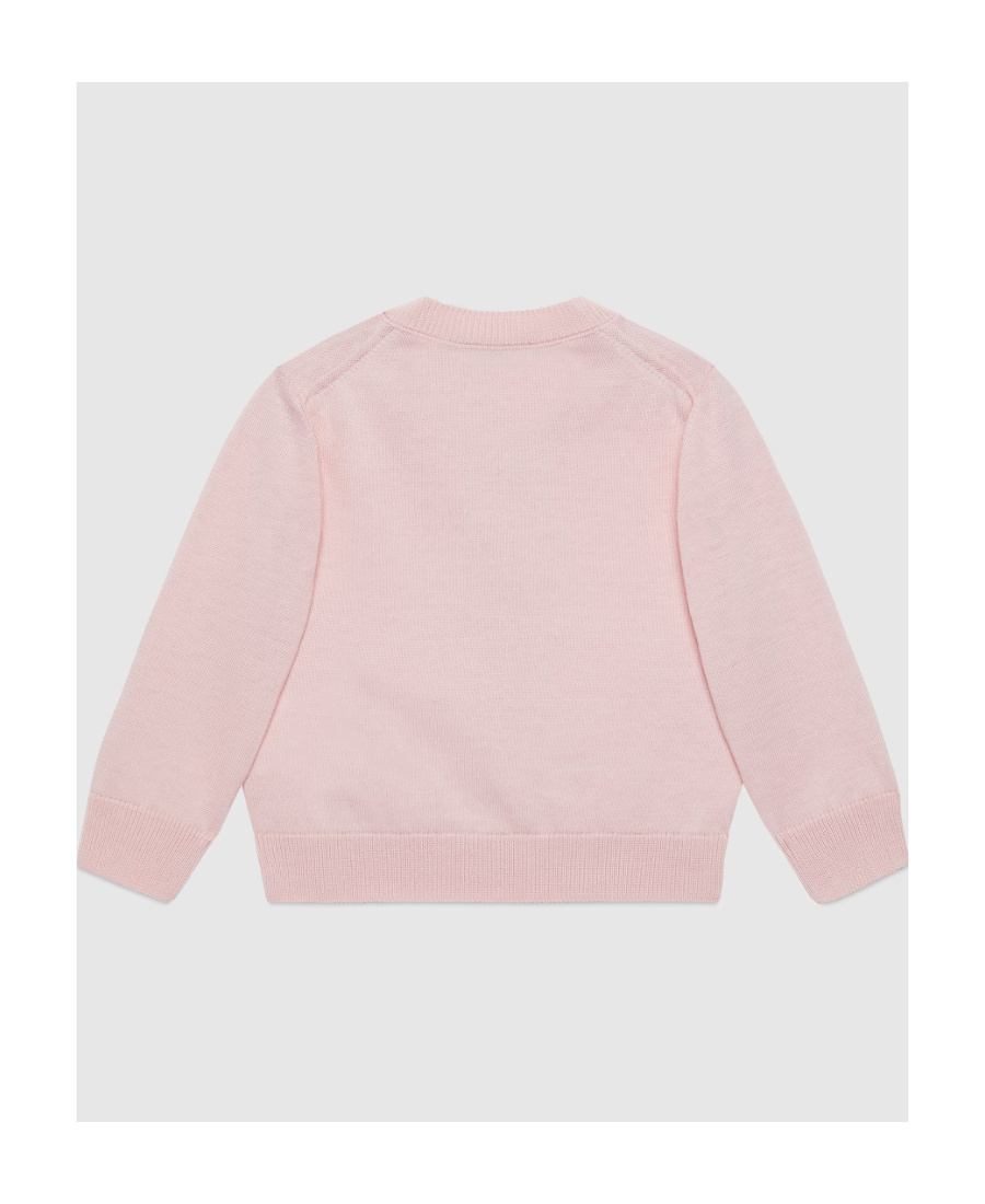 Gucci Horsebit Logo Jacquard Knit Cardigan In Pink