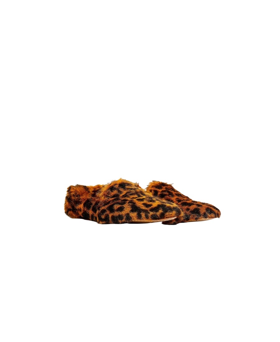 Maison Margiela Leopard Print Flat Shoes In Brown
