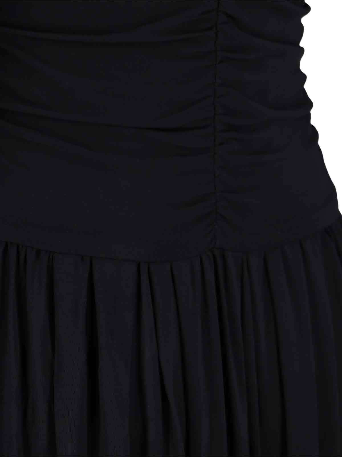 Isabel Marant Knee Length Dress Asymmetric Hem In Black