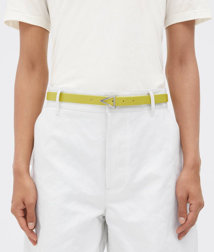 Bottega Veneta Triangular Needle Buckle Belt In Yellow