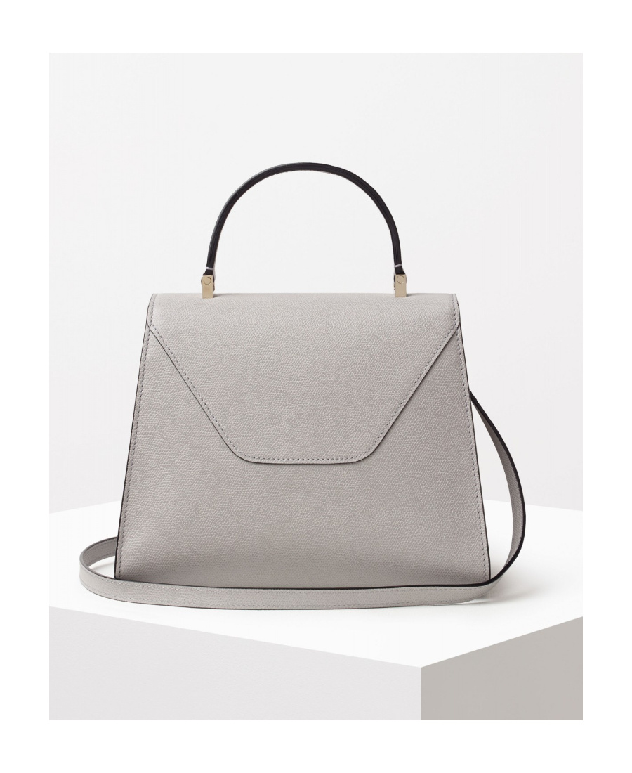 Valextra Iside Leather Crossbody Bag In Gray