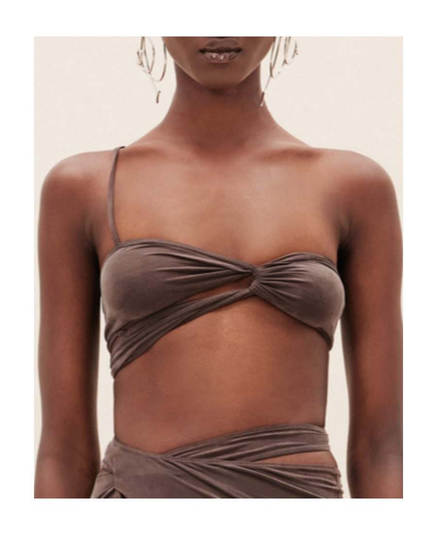 Jacquemus Le Bandeau Asymmetric Top In Black