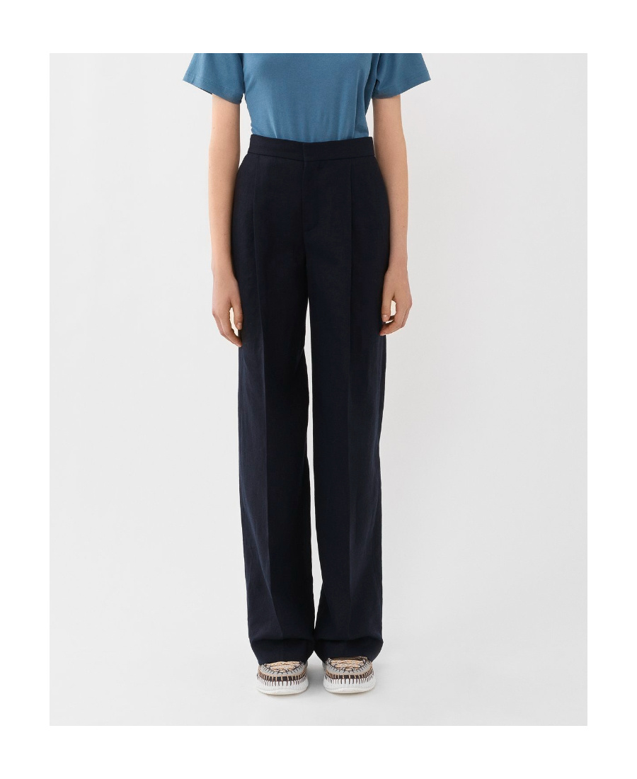 Chloé Pressed-crease Tailored Trousers In Black