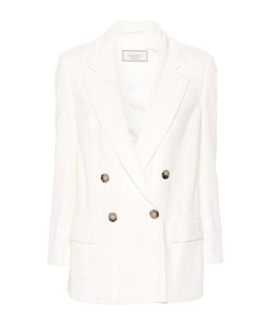 Peserico Double-breasted Blazer In White