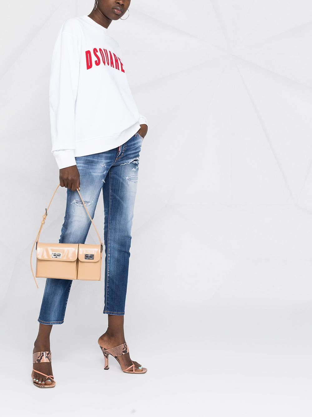 Dsquared2 Ripped Skinny Jeans In Blue