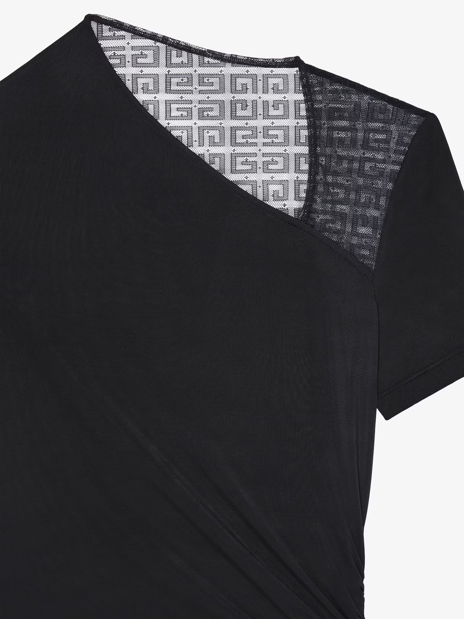 Givenchy 4g Mesh Draped Top In Black