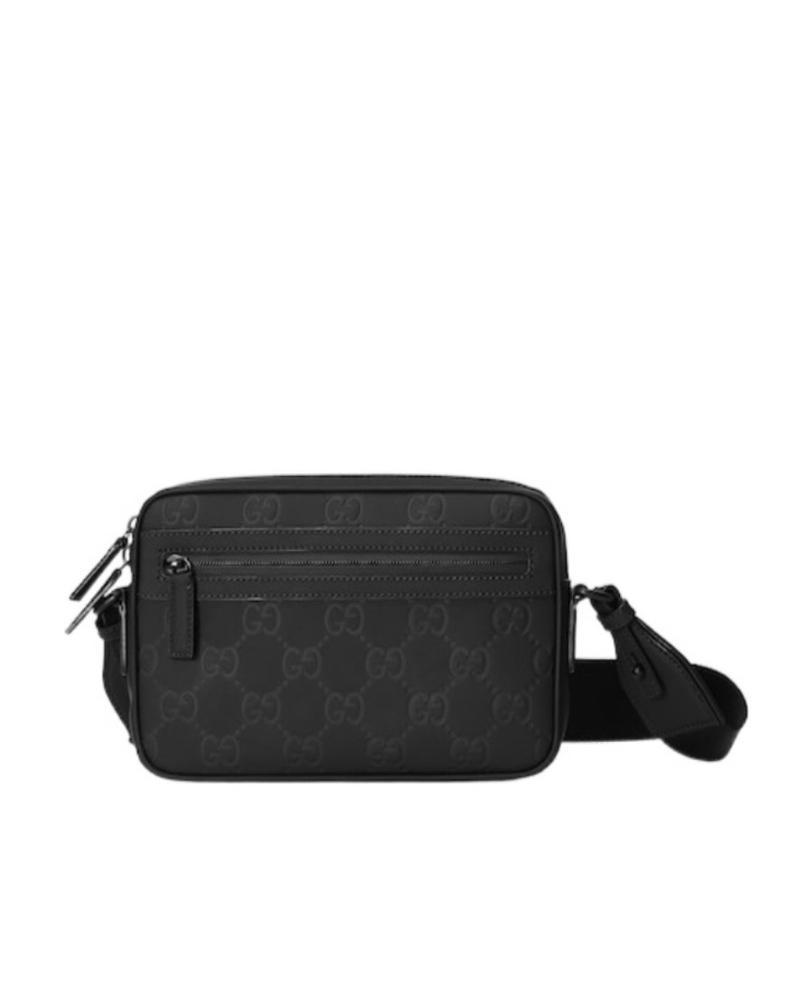 Gucci Rubber-effect Small Crossbody Bag In Black