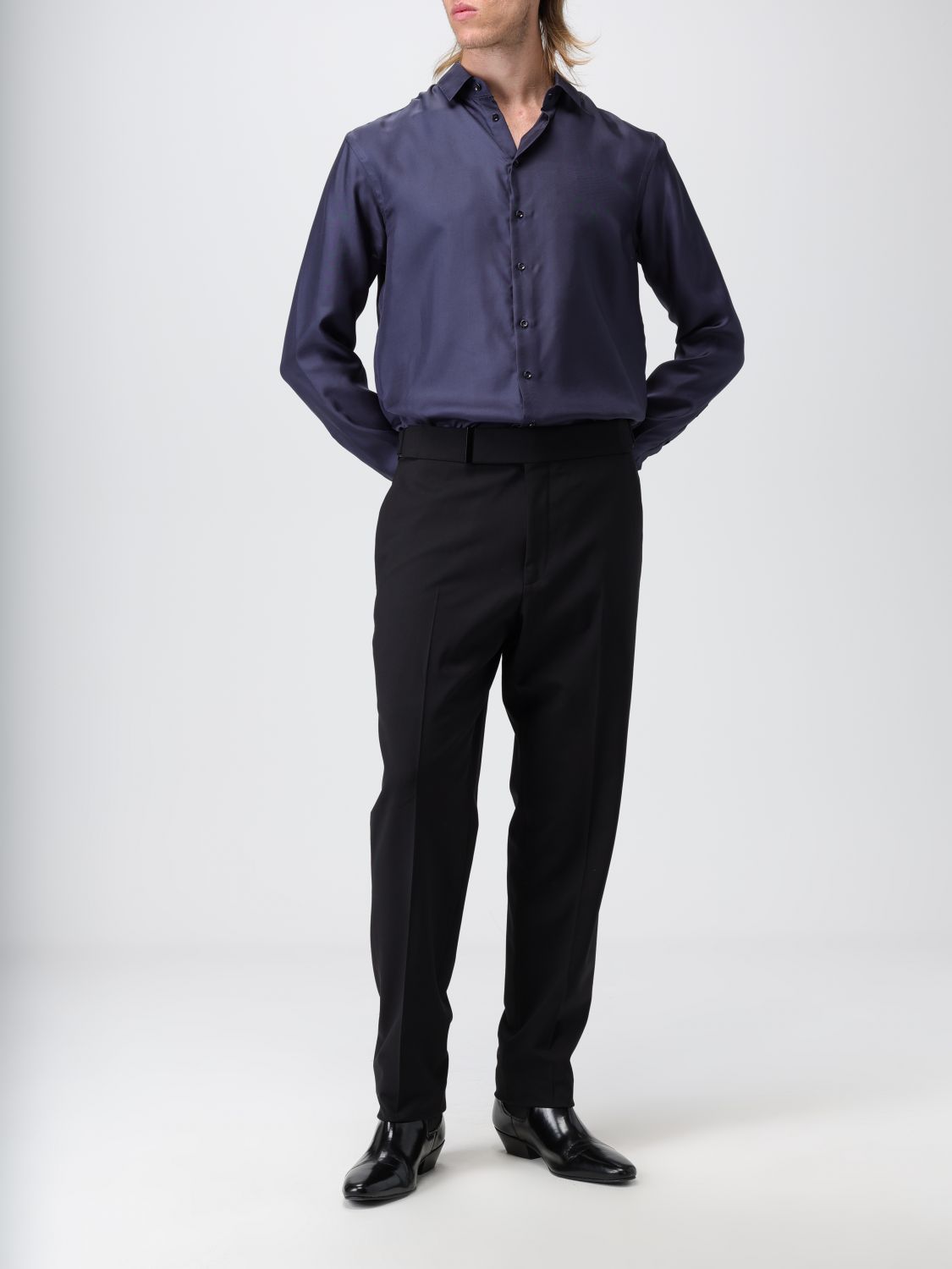 Tom Ford Tailored Wool-blend Trousers In Black