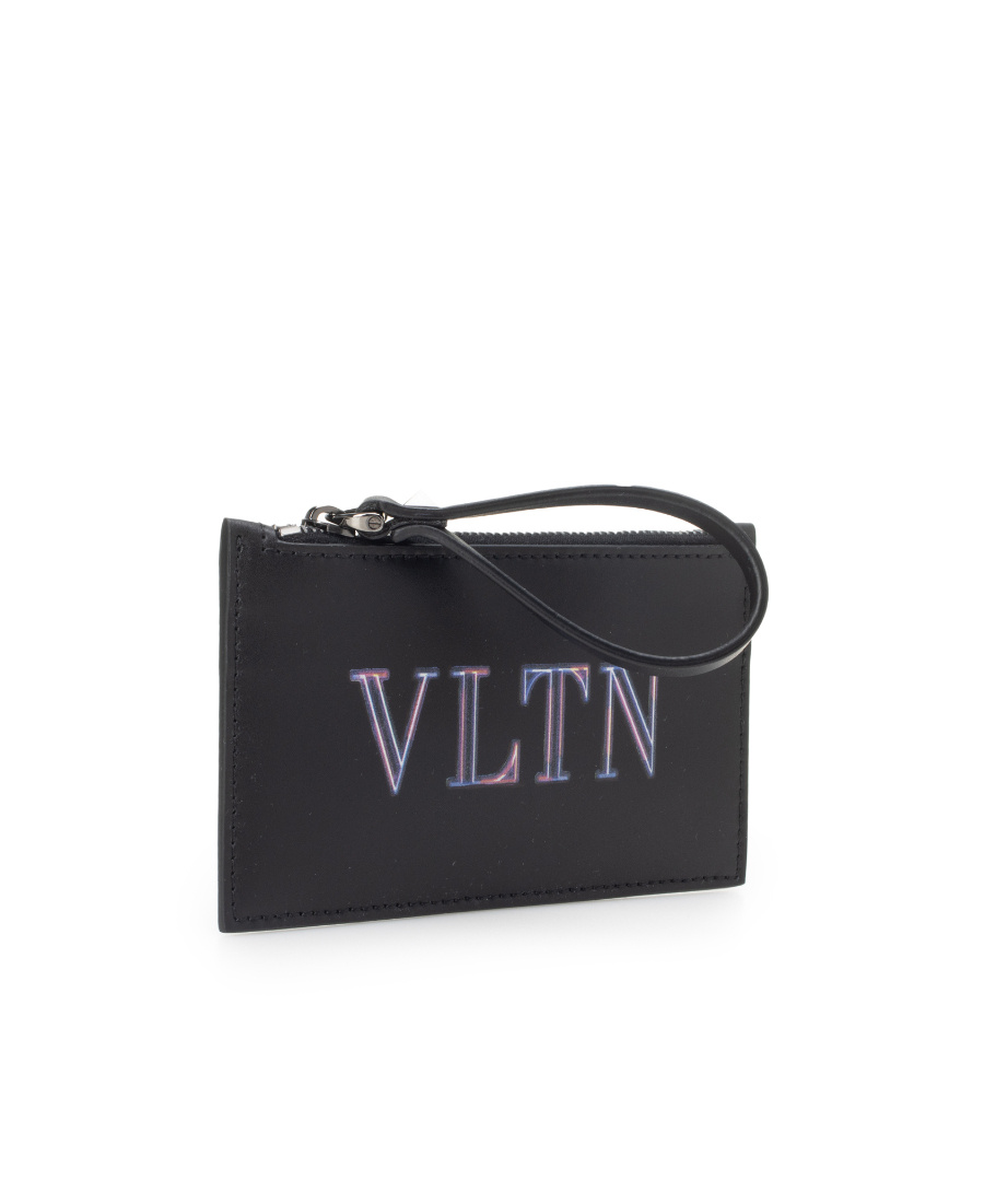 Valentino Logo-print Zipped Wallet In Black