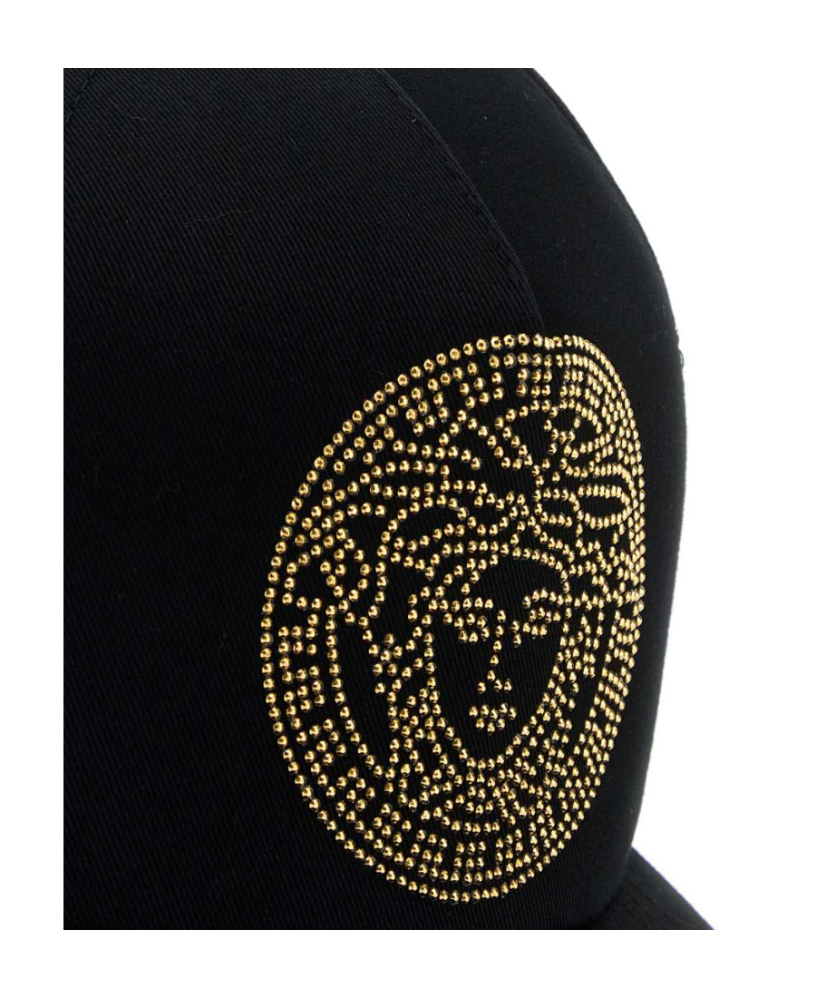 Versace Medusa Studded Cap In Black