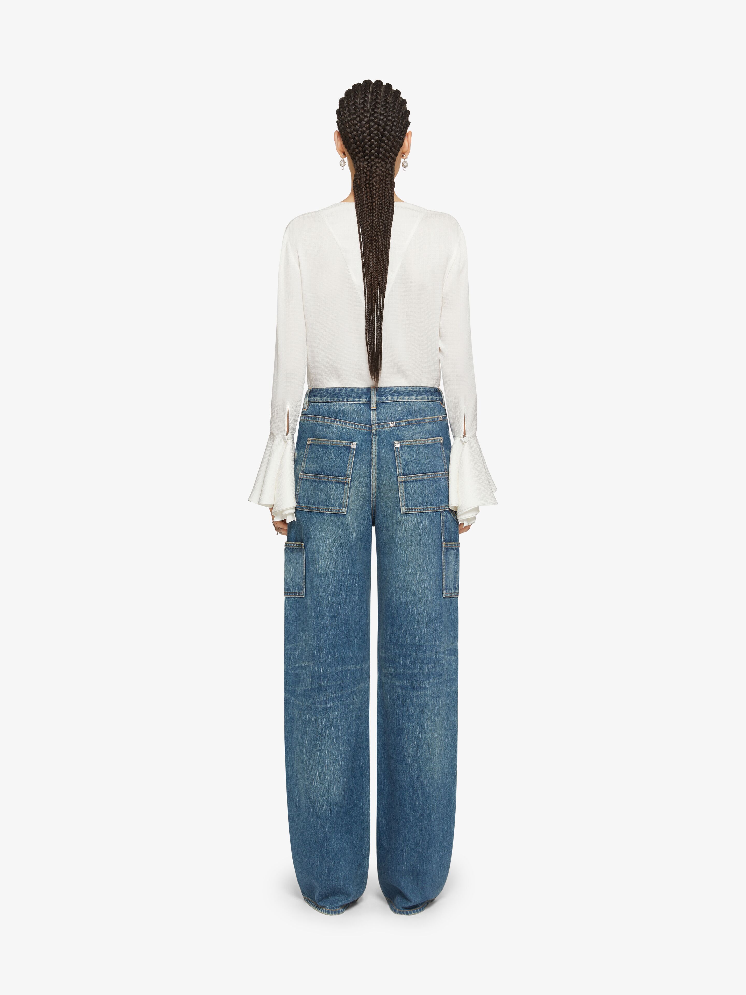 Givenchy Womens White V-neck Ruffle-trim Silk Blouse In White