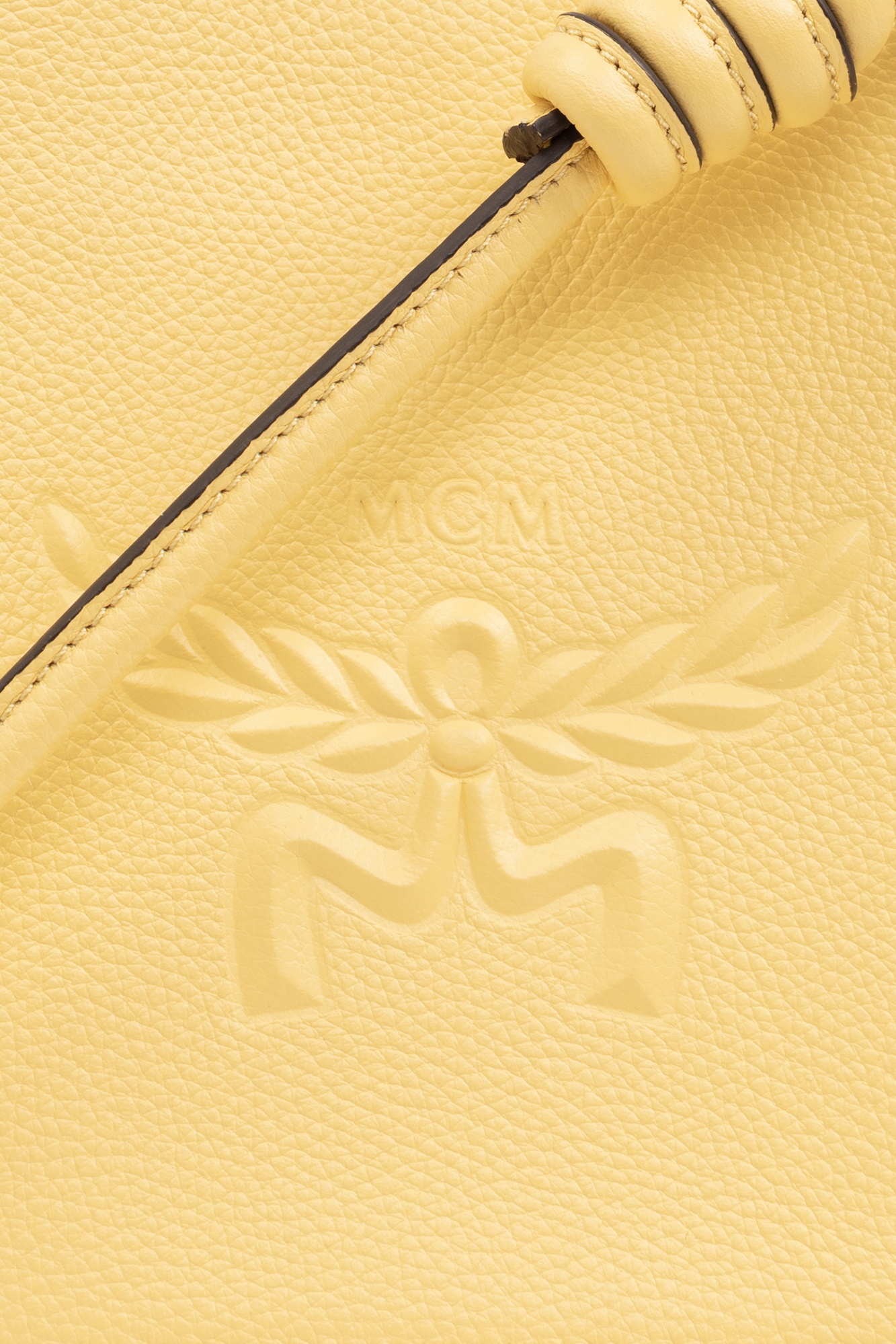 Mcm Yellow Leather Mini Himmel Hobo Crossbody Bag In Yellow