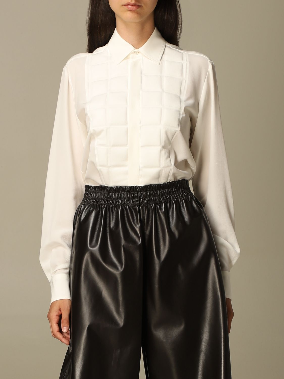 Bottega Veneta Padded-detail Long-line Shirt