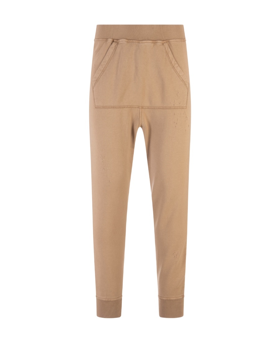 Dsquared2 Tapered Cotton Track Pants In Nude