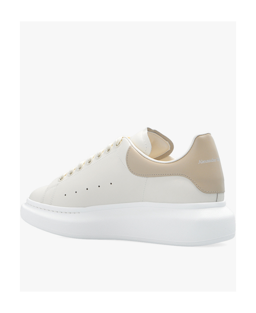 Alexander Mcqueen White Low-top Sneakers With Chunky Sole And Contrasting Heel Tab In Leather Man In White