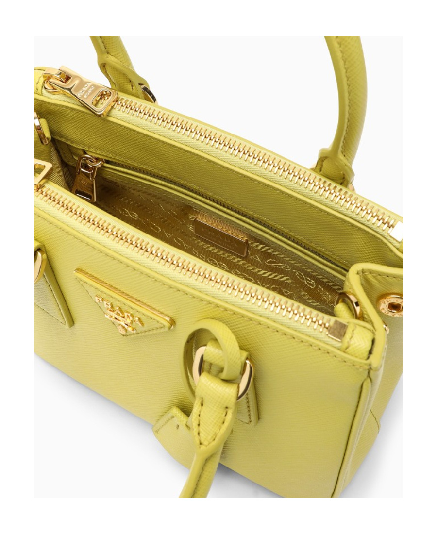 Prada Mini Galleria Saffiano Leather Bag In Gelb