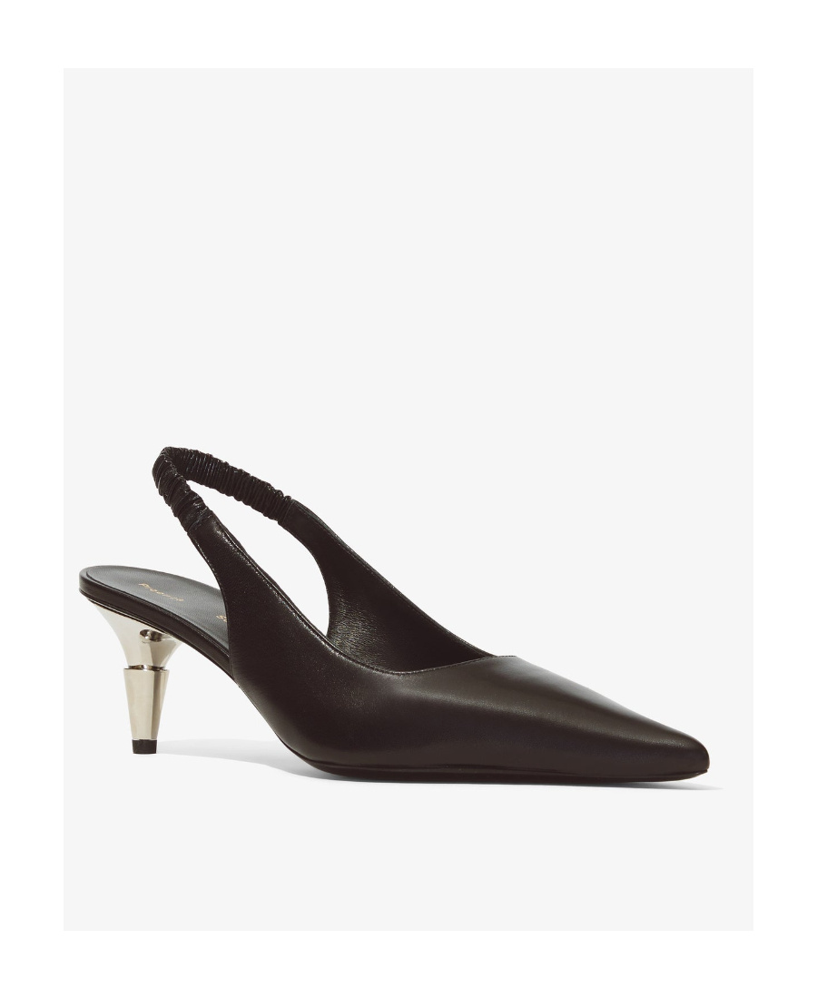 Proenza Schouler 60mm Spike Leather Slingbacks In Black