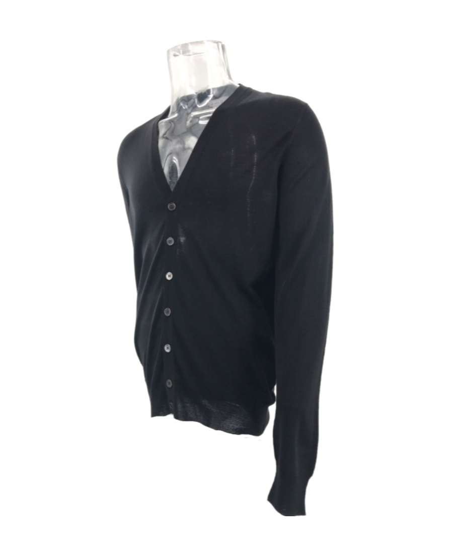 Ferragamo V-neck Button Sweater In Black