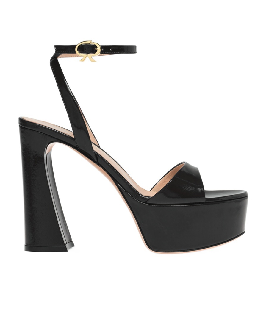 Gianvito Rossi Nancy Sandals With Sculptural Heel In Black