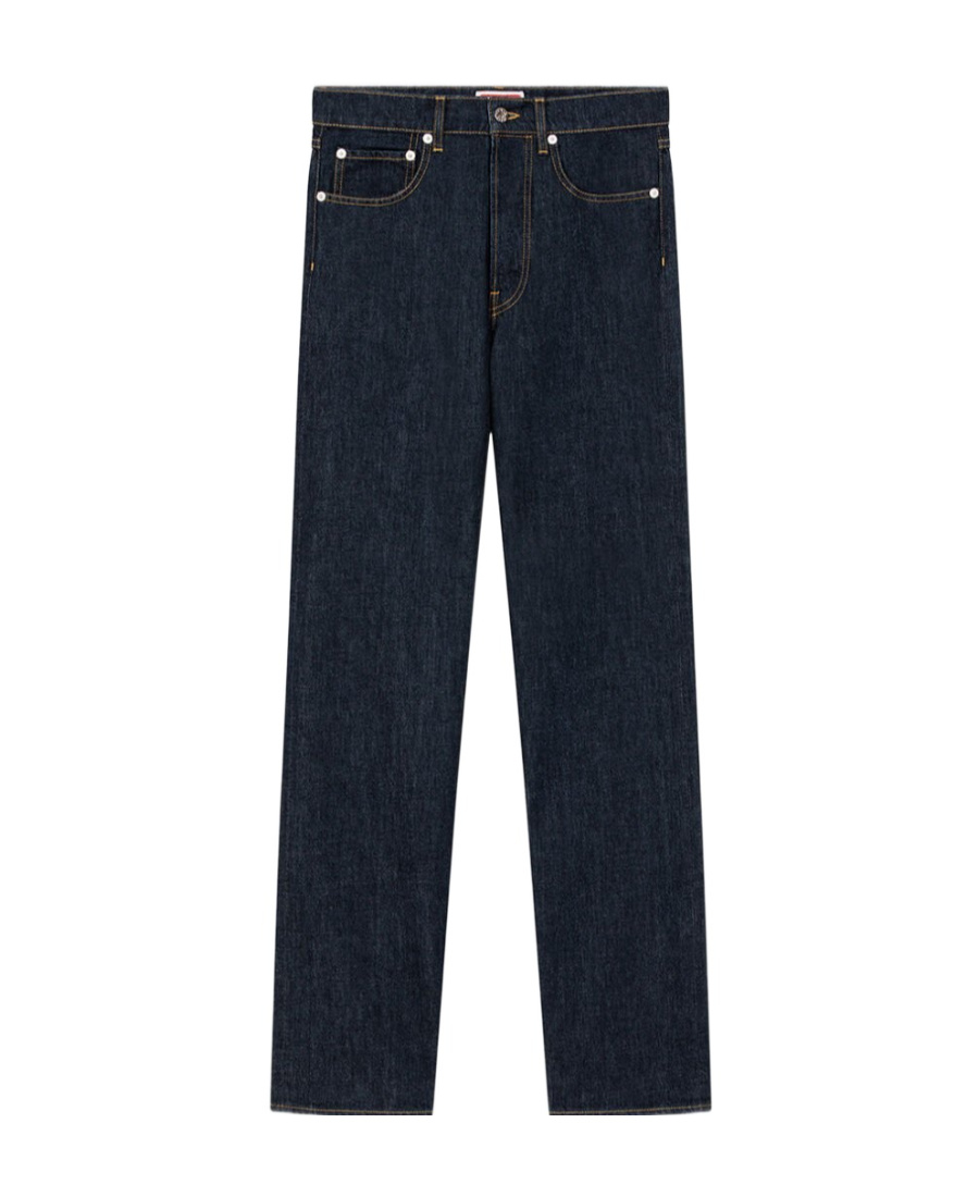Kenzo Drawn Varsity Straight-leg Jeans In Black