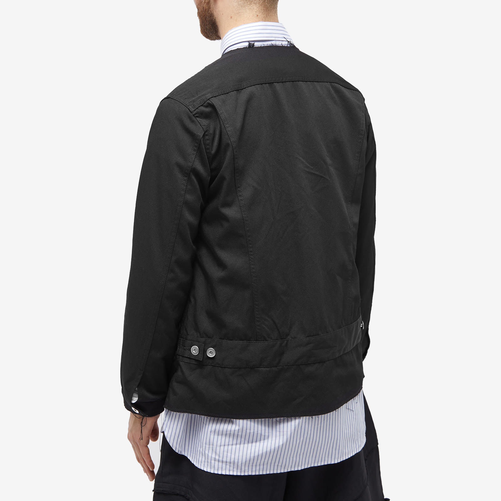 Comme Des Garçons Long Sleeved Jacket With Round Neck In Black