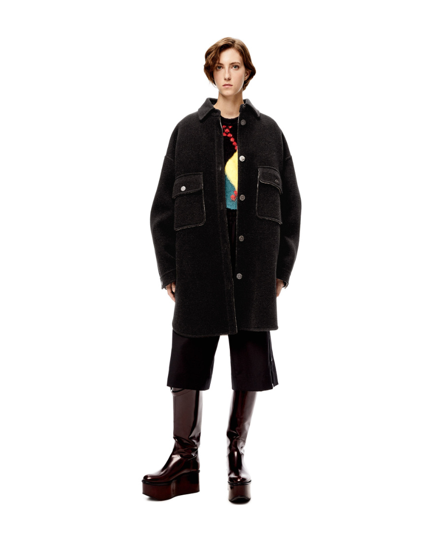Loewe Large Profile Wool Jacket In Black