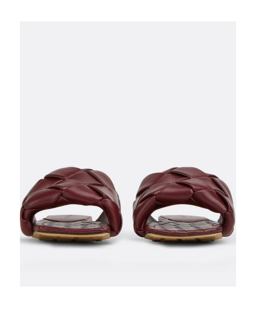 Bottega Veneta Lido Leather Slides In Red