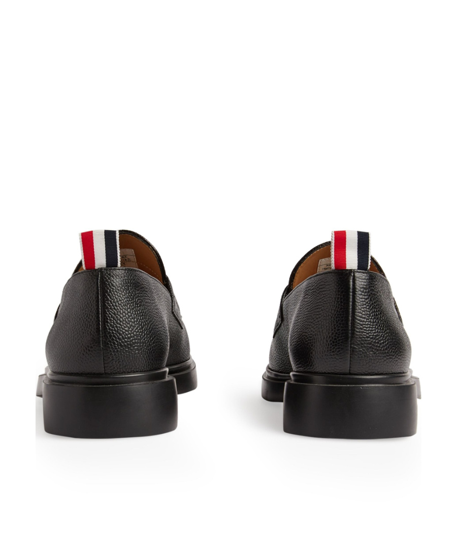 Thom Browne Black Slip-on Loafers With Loop Detail In Black