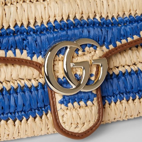Gucci Gg Marmont Woven Medium Shoulder Bag In Brown