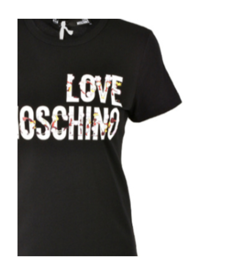 Moschino Cartoon Letter Logo T-shirt In Black