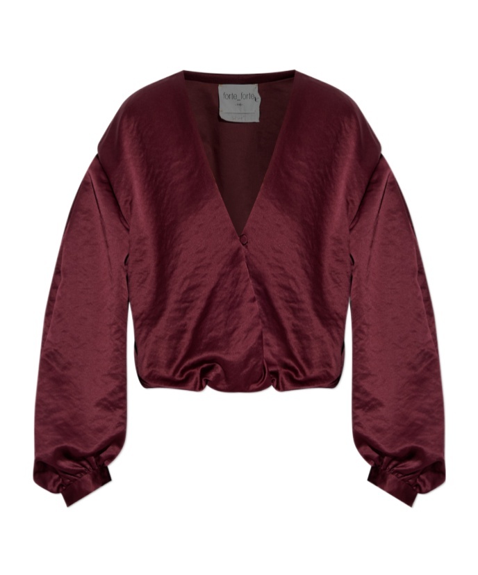 Forte Forte V-neck Top In Burgundy