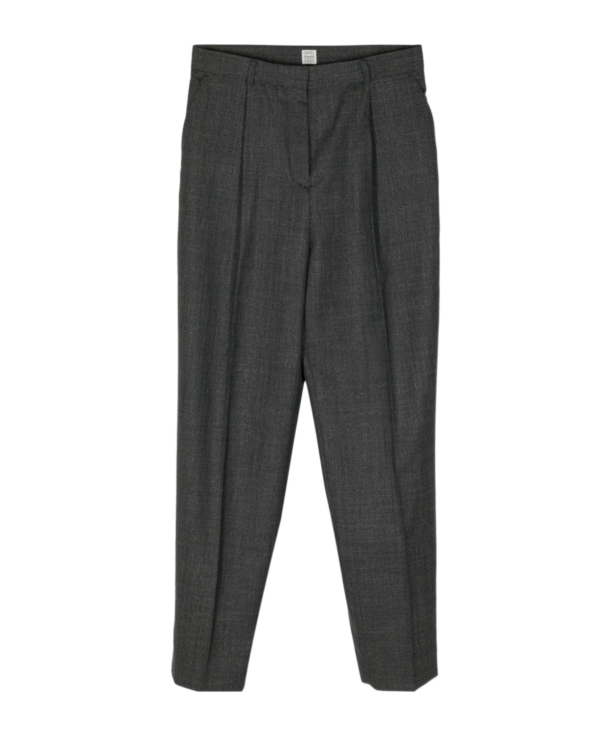 Totême Mélange-effect Tailored Trousers In Black