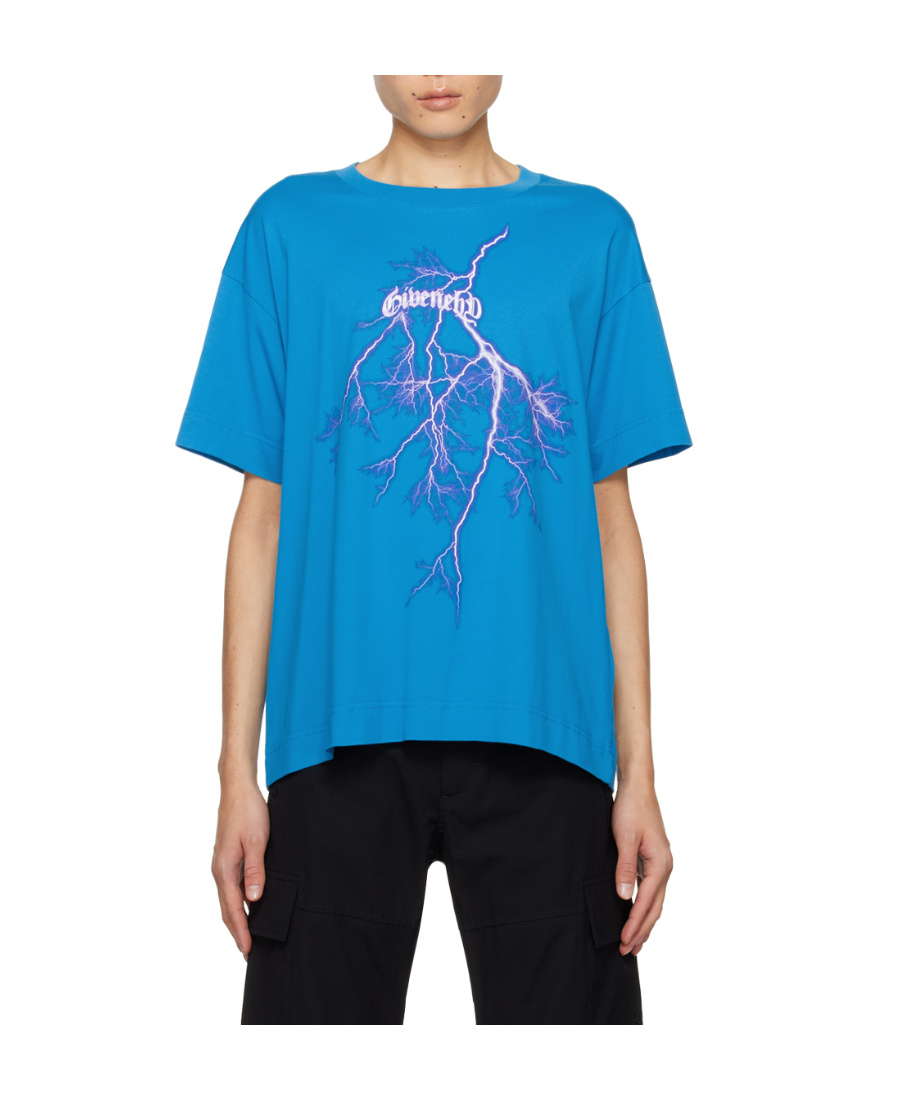 Givenchy Blue Graphic T-shirt In Blue