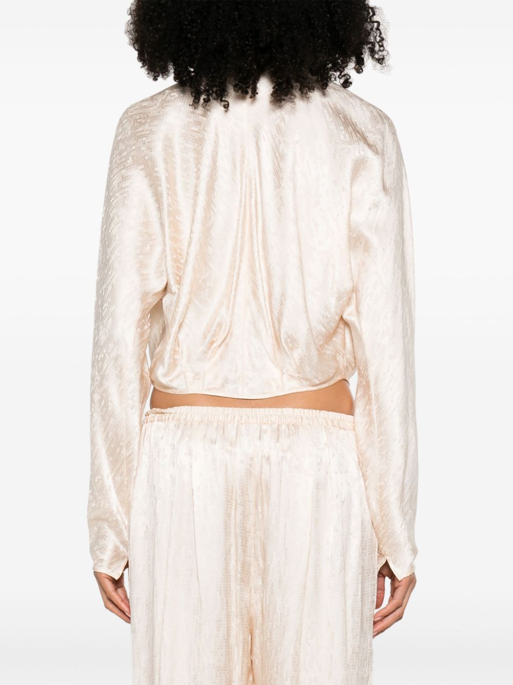 Shop Forte Forte Long-sleeved V-neck Blouse In White