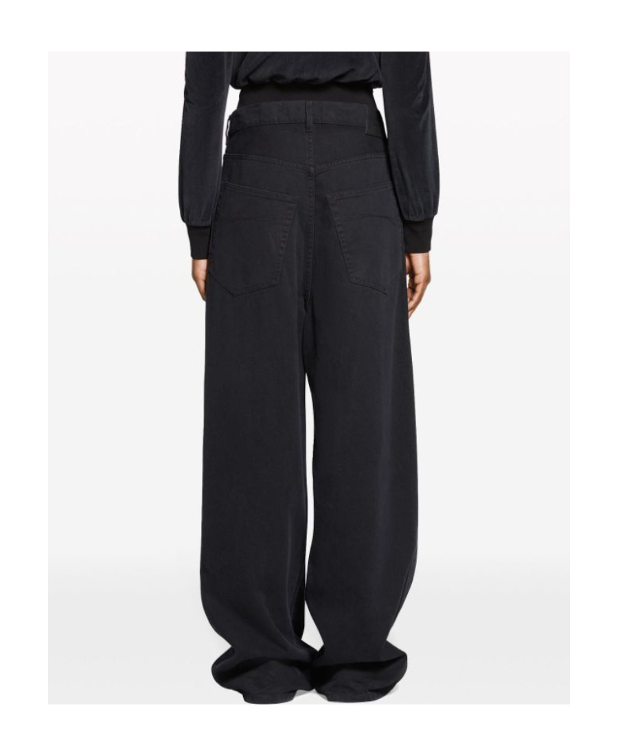 Balenciaga Wide-leg Baggy Jeans In Black
