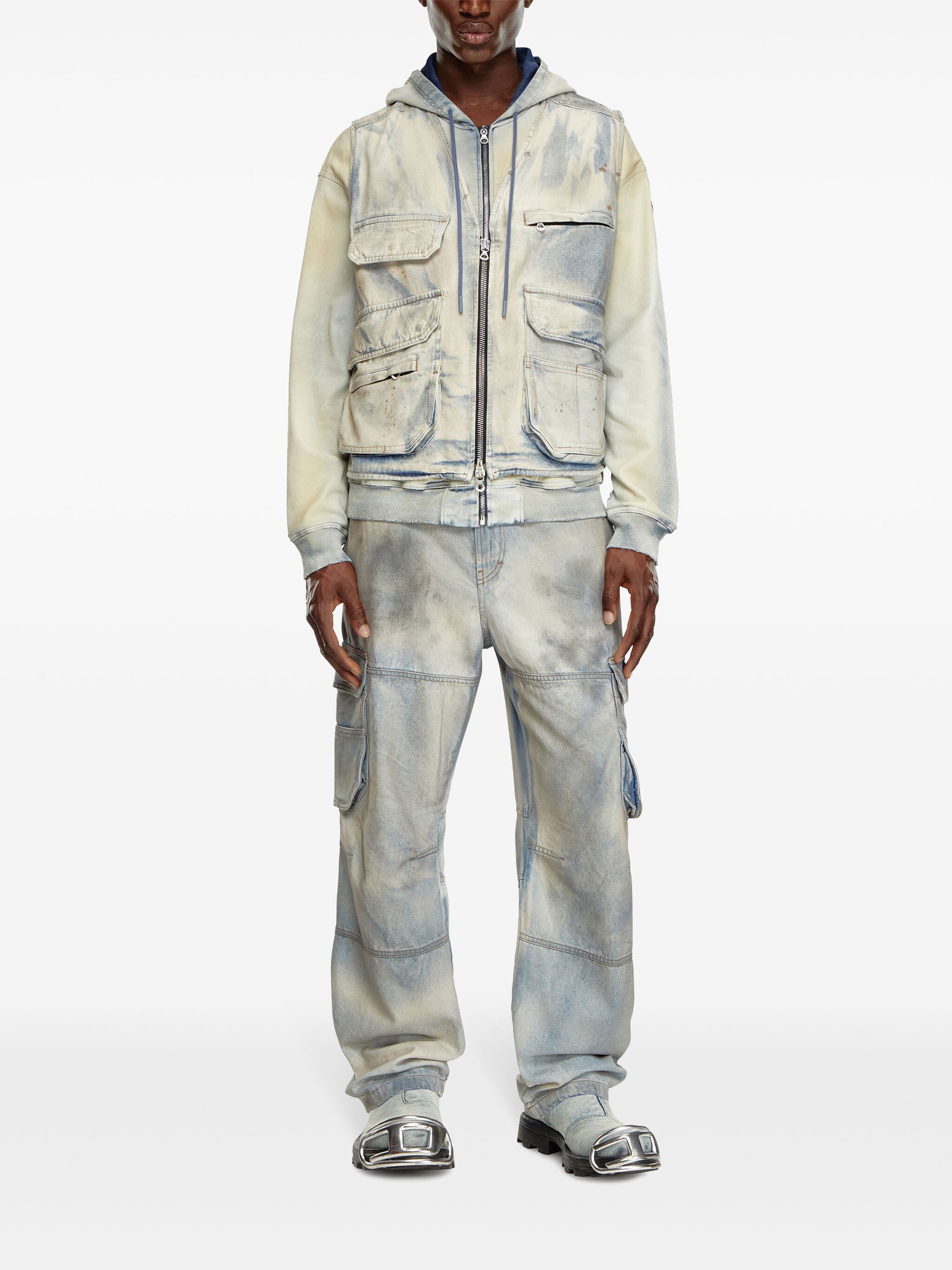 Diesel Pocketed Gilet Vest In White