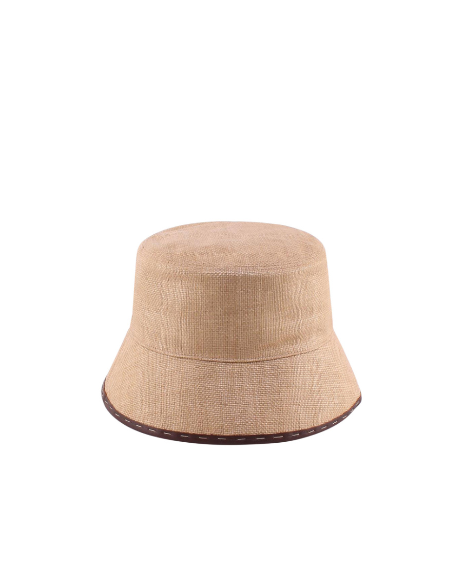 Fendi Ff Motif Bucket Hat In Nude