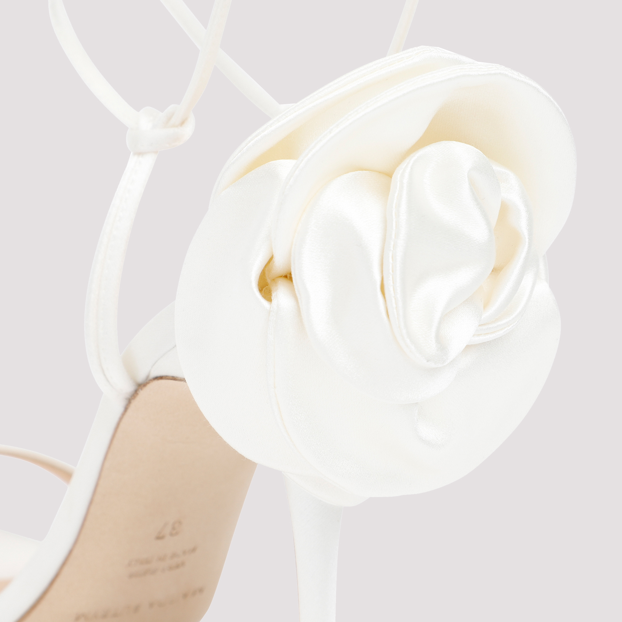 Magda Butrym 100 Embellished Satin Sandals In White