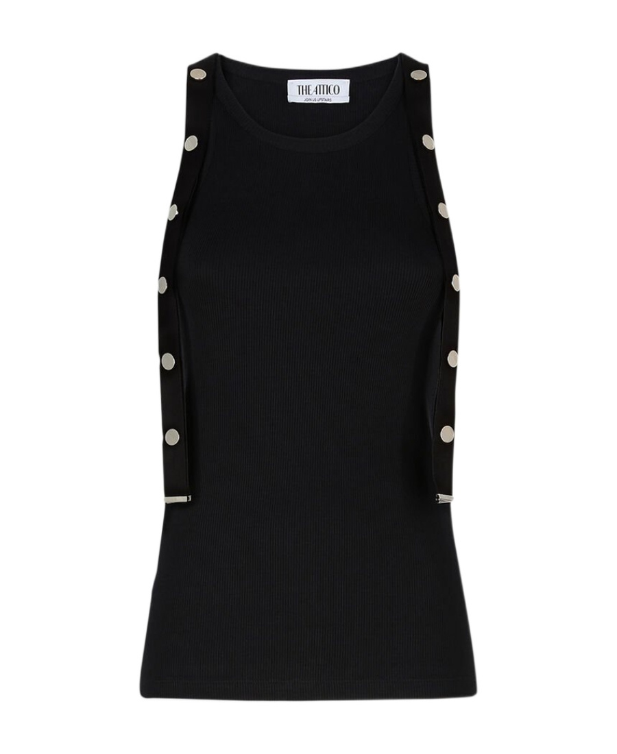 ATTICO THE ATTICO LOGO PATCH RIBBED TANK TOP