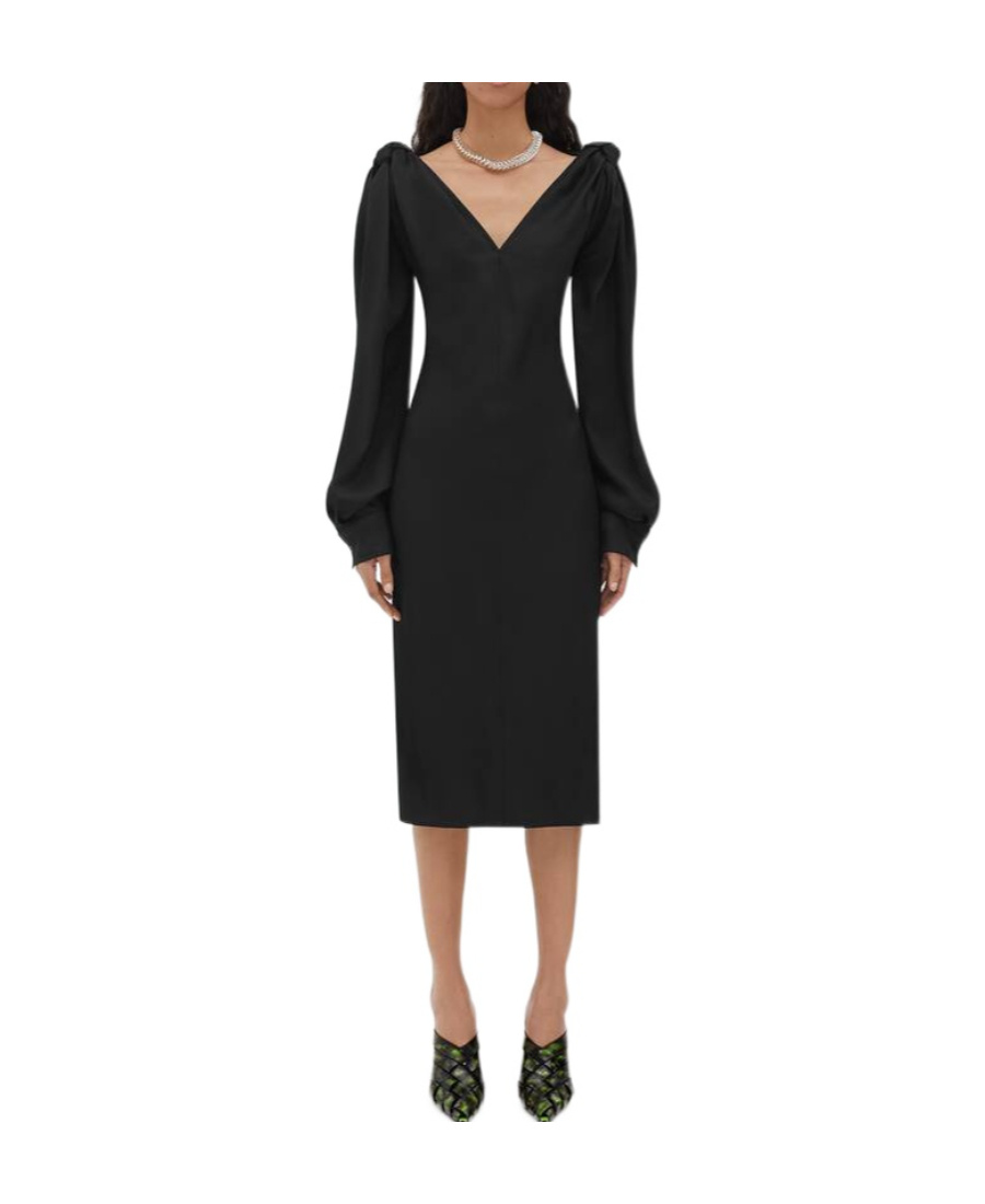 Bottega Veneta Viscose Midi Dress In Black
