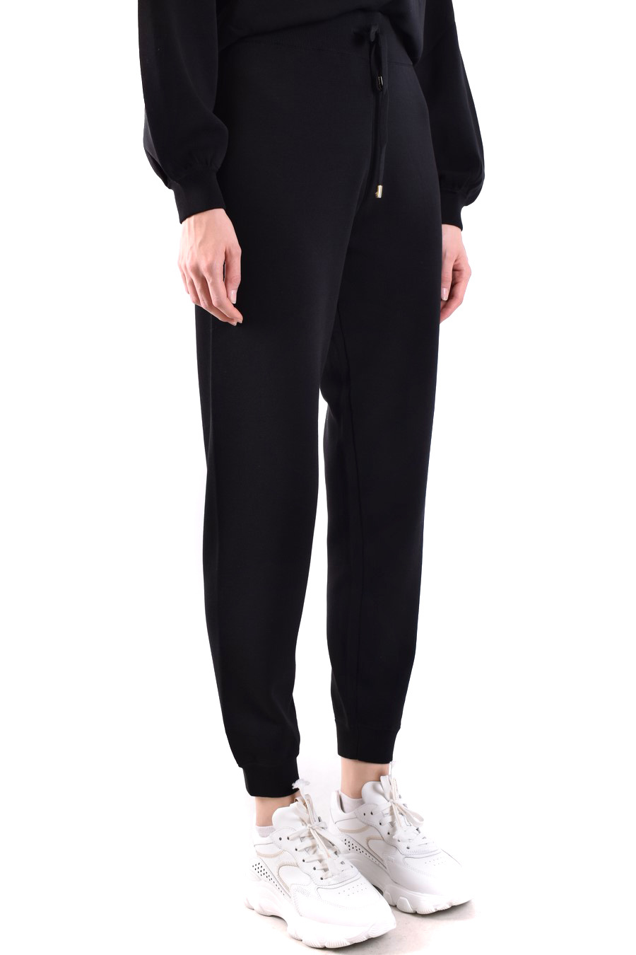 Pinko Trousers With Drawstring Waist And Elasticated Cuffs In Black