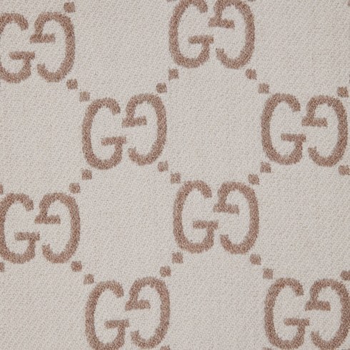 Gucci Gg Wool Jacquard Cape In Nude