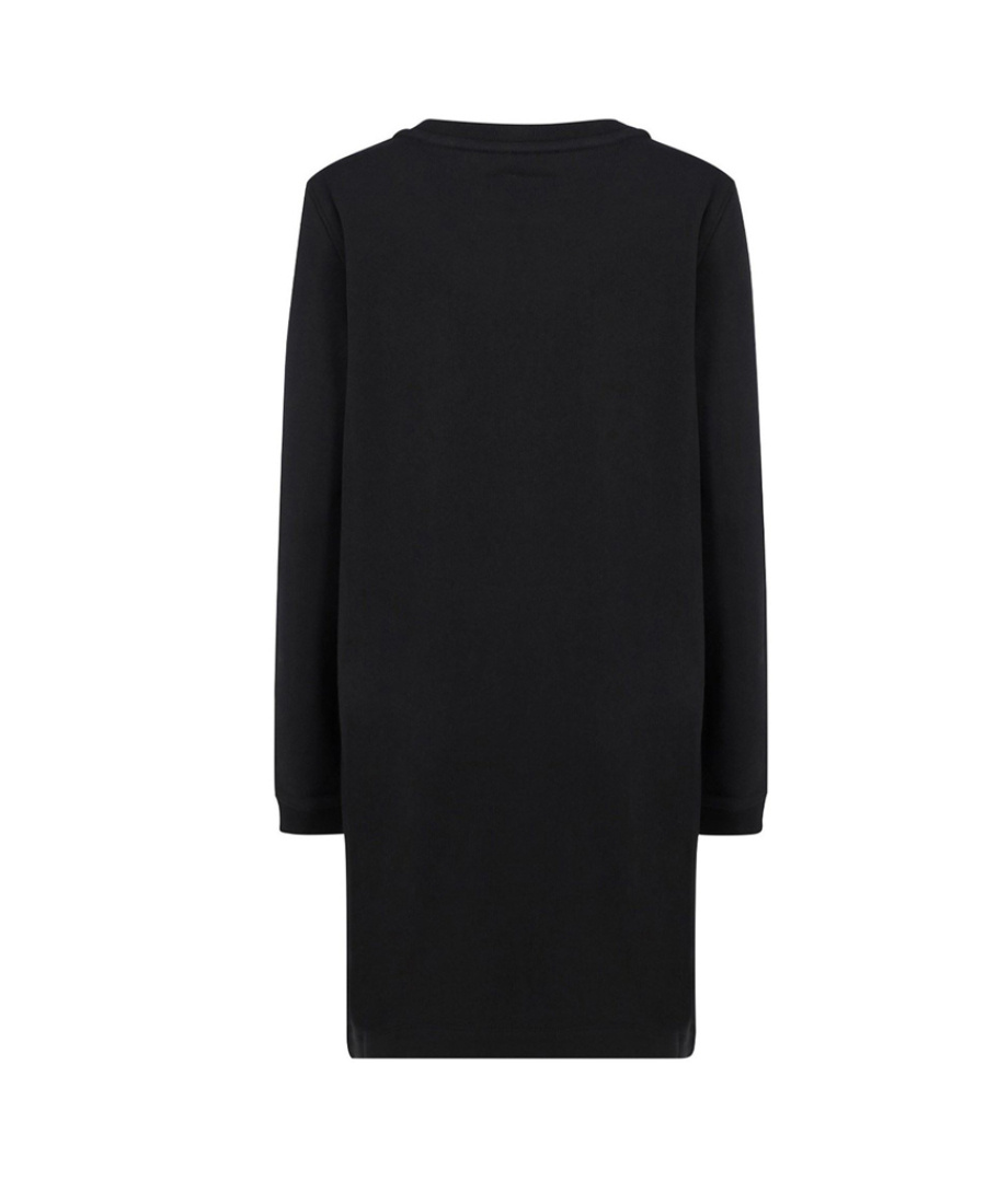 Moschino A Round-necked Logo Dress In Black