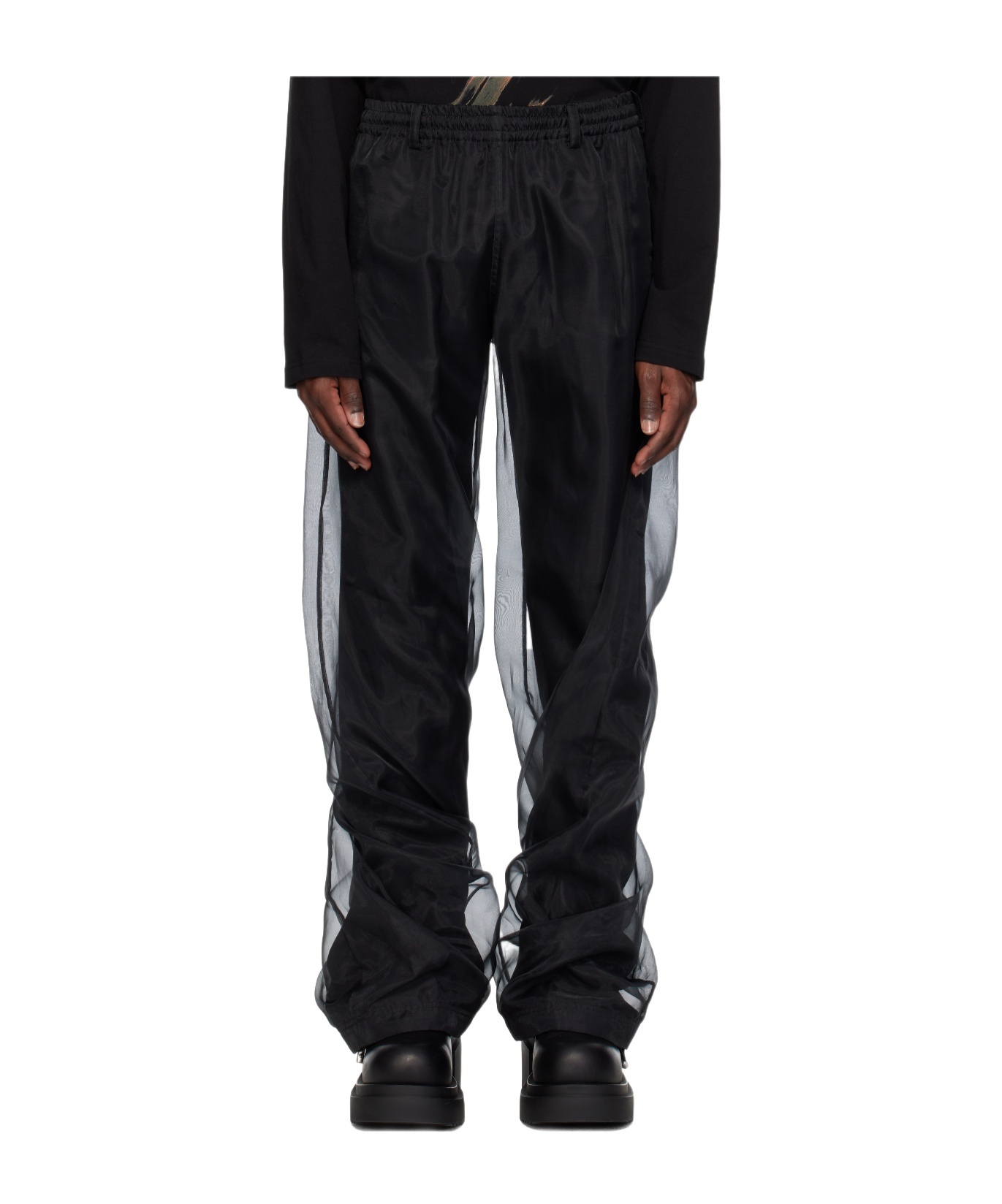 We11 Done Layered Trousers In Black
