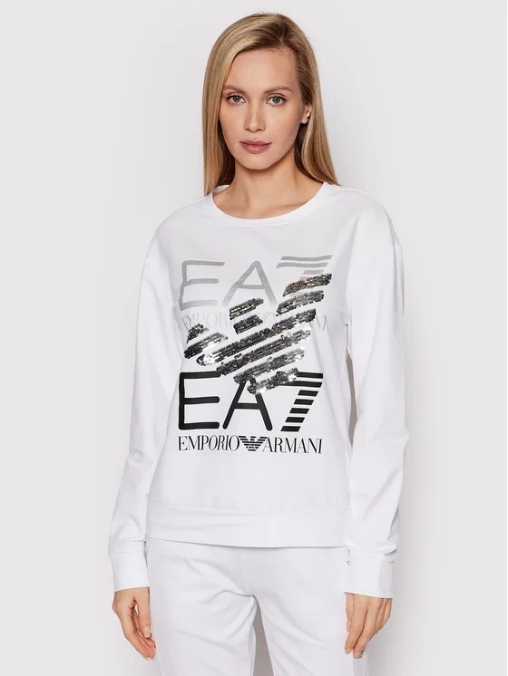 EA7 ROUND-NECKED LOGO SWEATER 