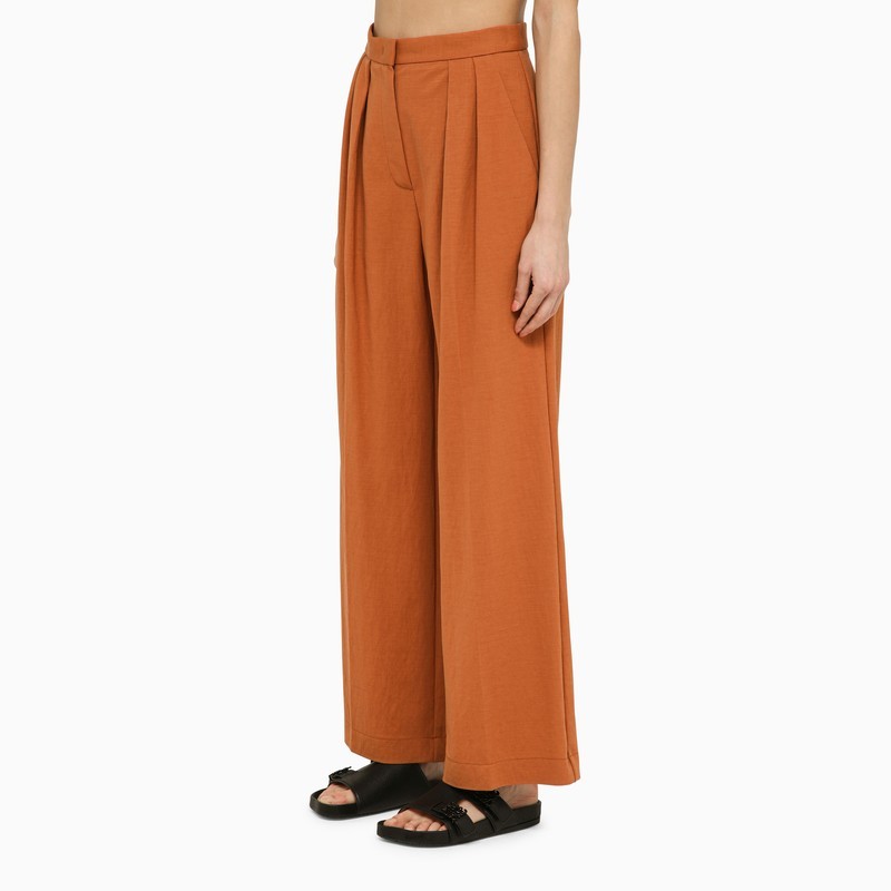 Harris Wharf London High-waisted Palazzo Pants In Brown